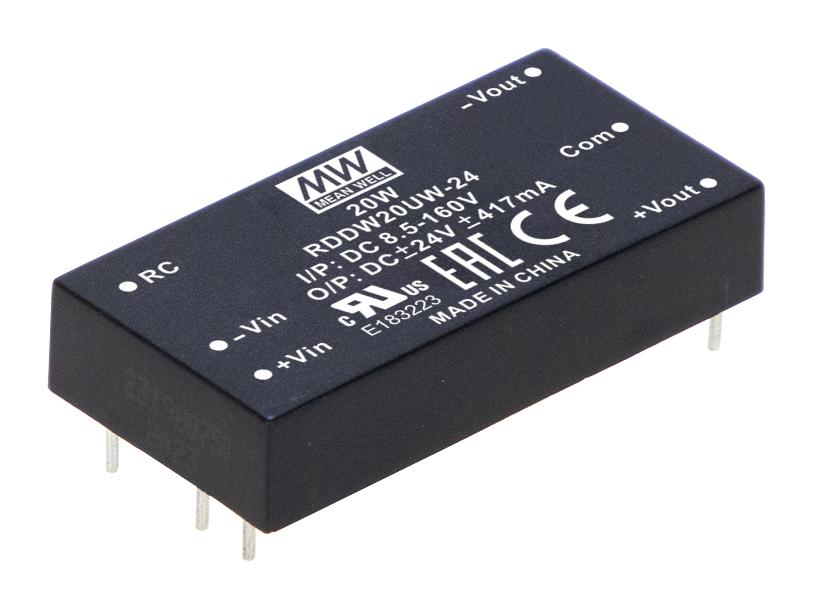 RSDW20UW-15 DC-DC CONVERTER, 15V, 1.33A MEAN WELL