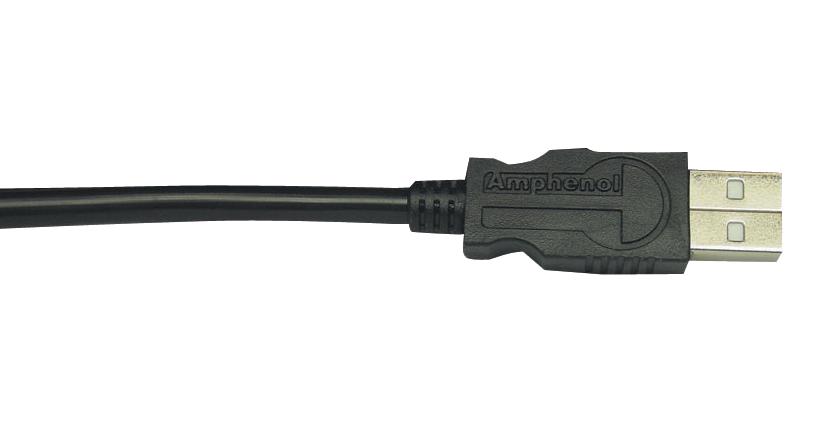 USB2AA300PUHFFR USB CABLE, 2.0 A PLUG-A PLUG, BLK, 3M AMPHENOL SOCAPEX