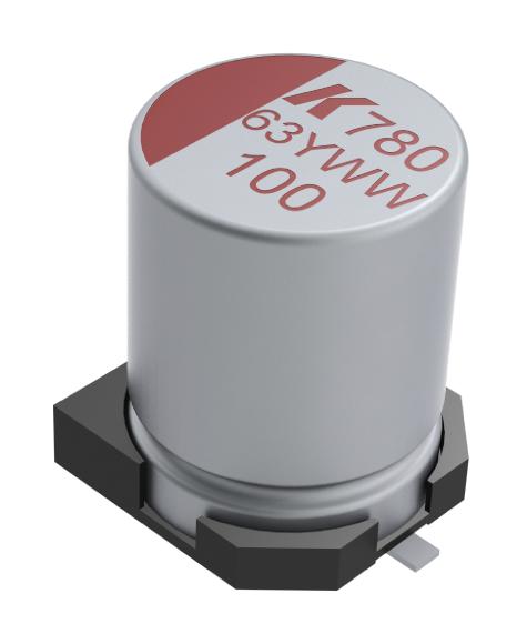 A780MS107M1JLAS030 CAP, 100UF, 63V, ALU ELEC, HYBRID, SMD KEMET