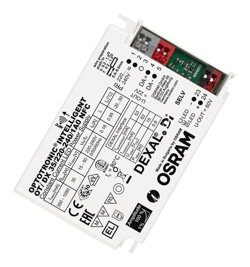 OTI-DX-35/220-240/1A0-NFC LED DRIVER, CONSTANT CURRENT, 60V, 35W OSRAM