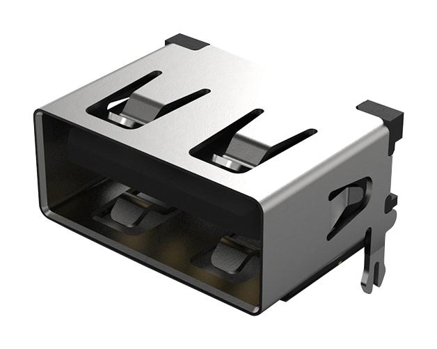 USB1125-GF-B USB CONN, 2.0 TYPE A, R/A RCPT, 4POS, TH GCT (GLOBAL CONNECTOR TECHNOLOGY)
