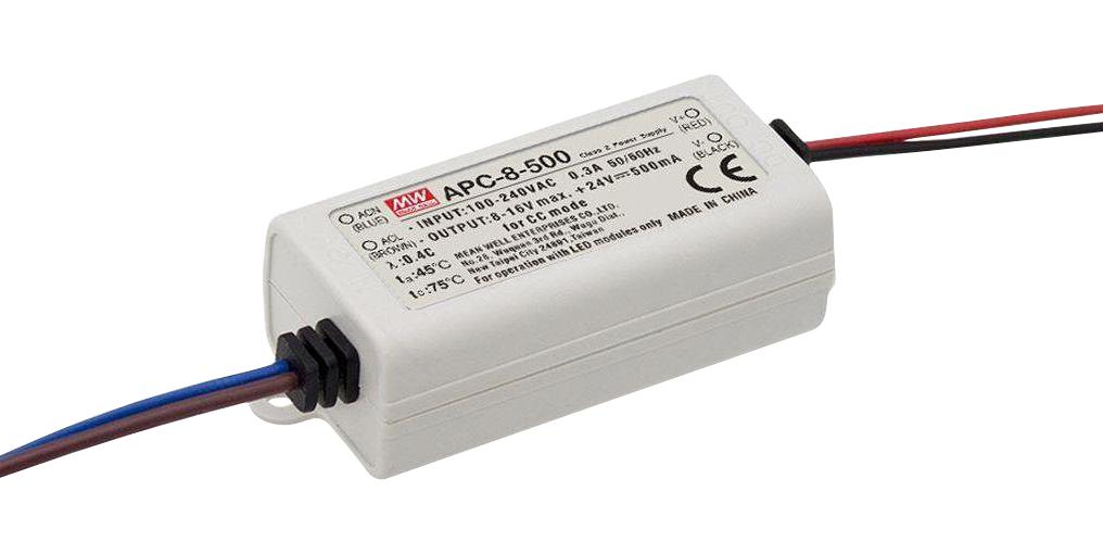 APC-8-500 LED DRIVER, CONSTANT CURRENT, 8W MEAN WELL