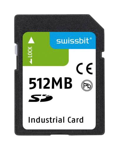 SFSD0512L1BN1WI-I-ME-111-STD SD FLASH MEMORY CARD, 512MB SWISSBIT