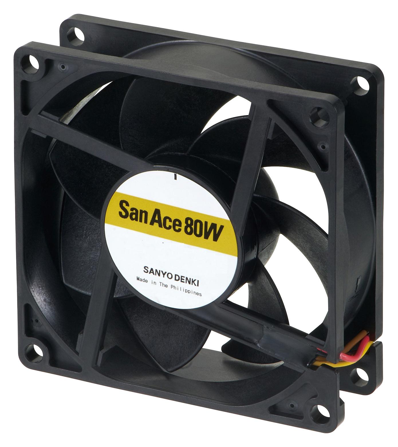 9WPA0812P4G001 AXIAL FAN, 81.9CFM, 54DBA, 8.52W, 12VDC SANYO DENKI