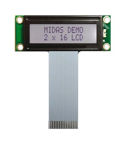 MC21603A6W-FPTLW-V2 LCD DISPLAY, TRANSFLECTIVE, FSTN, 3.15MM MIDAS