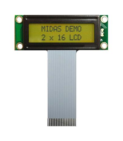 MC21603A6W-SPTLY-V2 LCD DISPLAY, TRANSFLECTIVE, STN, 3.15MM MIDAS