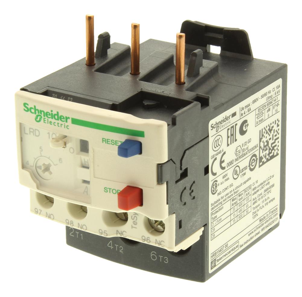 LRD10 RELAY, OVERLOAD, 4A - 6A SCHNEIDER ELECTRIC