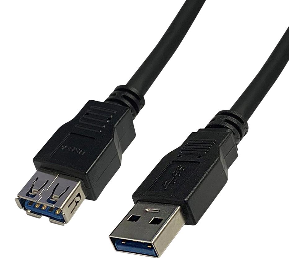 2490A-2 USB CABLE, 3.0 TYPE A PLUG-RCPT, 2M VIDEK