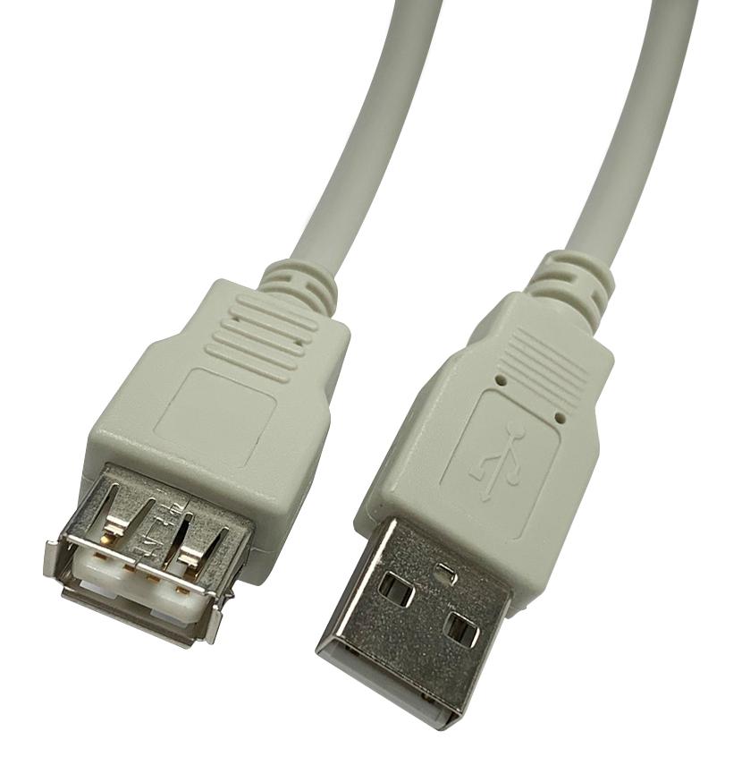 2490 USB CABLE, 2.0 TYPE A PLUG-RCPT, 2M VIDEK