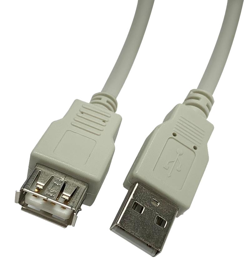 2490-3 USB CABLE, 2.0 TYPE A PLUG-RCPT, 3M VIDEK