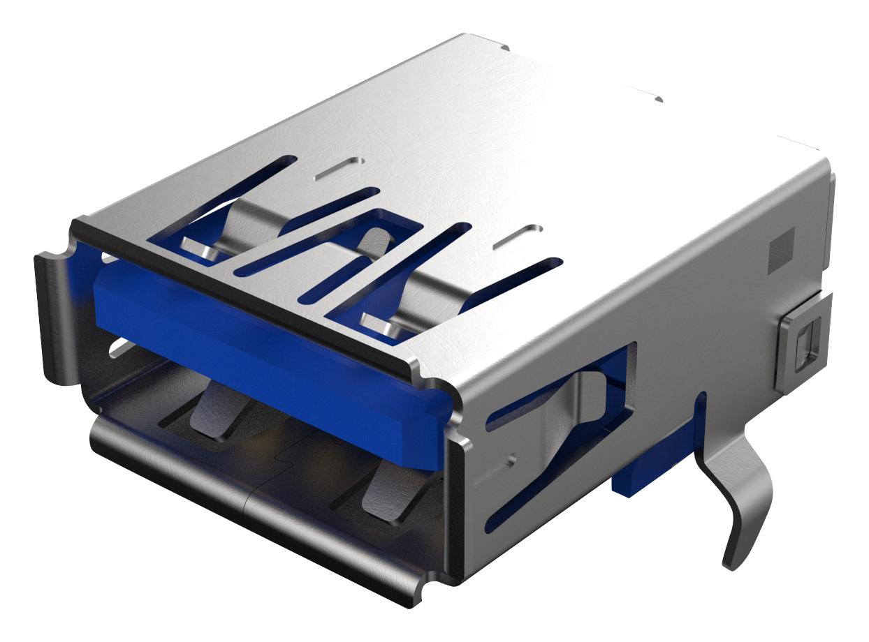 USB1135-15-9-L-B USB CONN, 3.0 TYPE A, R/A RCPT, 9POS, TH GCT (GLOBAL CONNECTOR TECHNOLOGY)