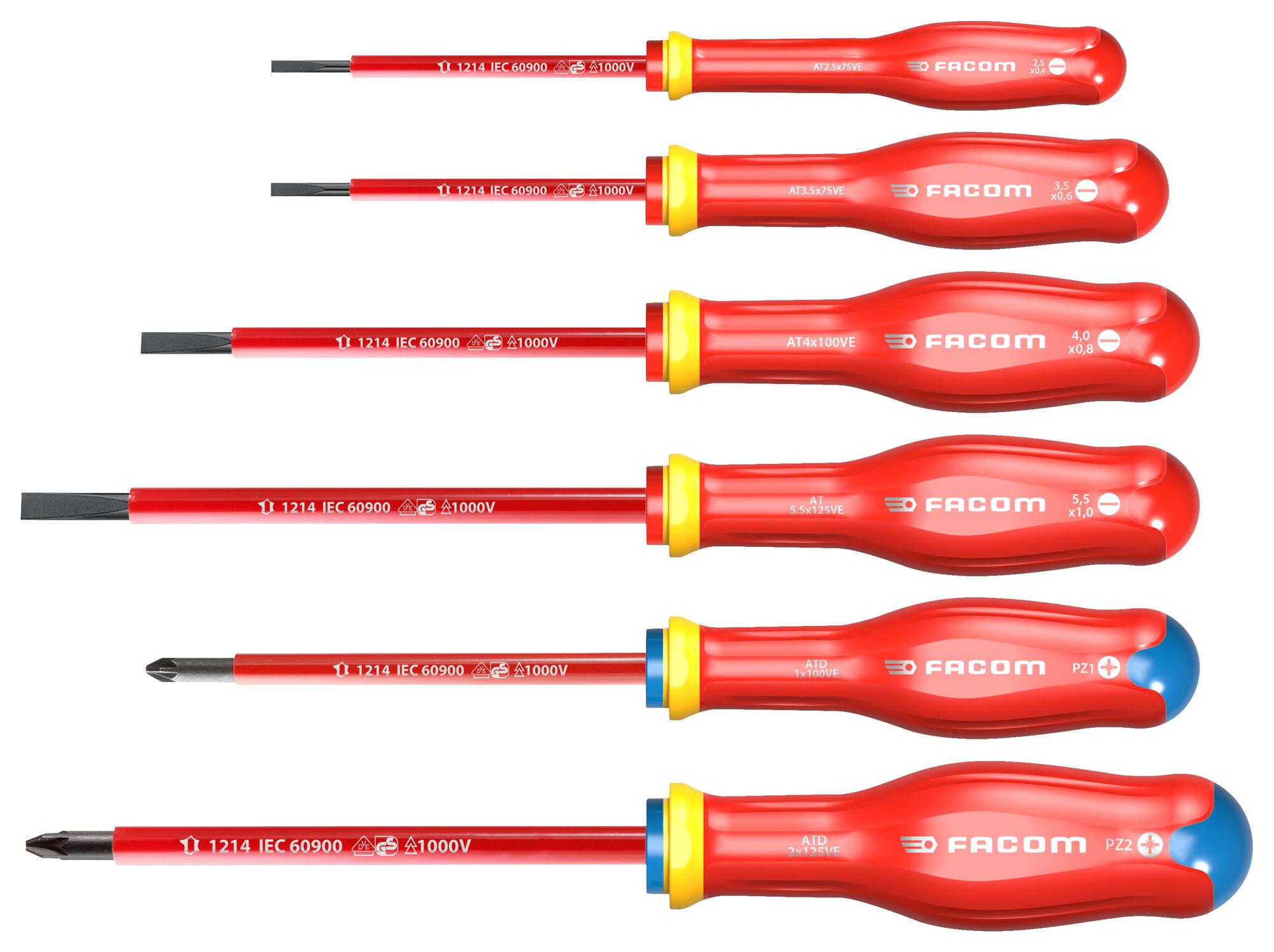 ATDVE.J6PB SCREWDRIVER SET, 6PC FACOM