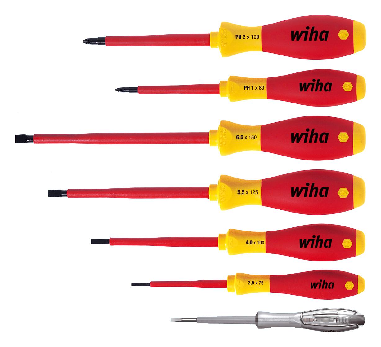 00834 SCREWDRIVER SET, SLOTTED, PHILLIPS 7-PC WIHA