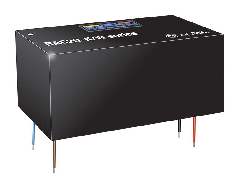 RAC20-15SK/W POWER SUPPLY, AC-DC, 15V, 1.33A RECOM POWER