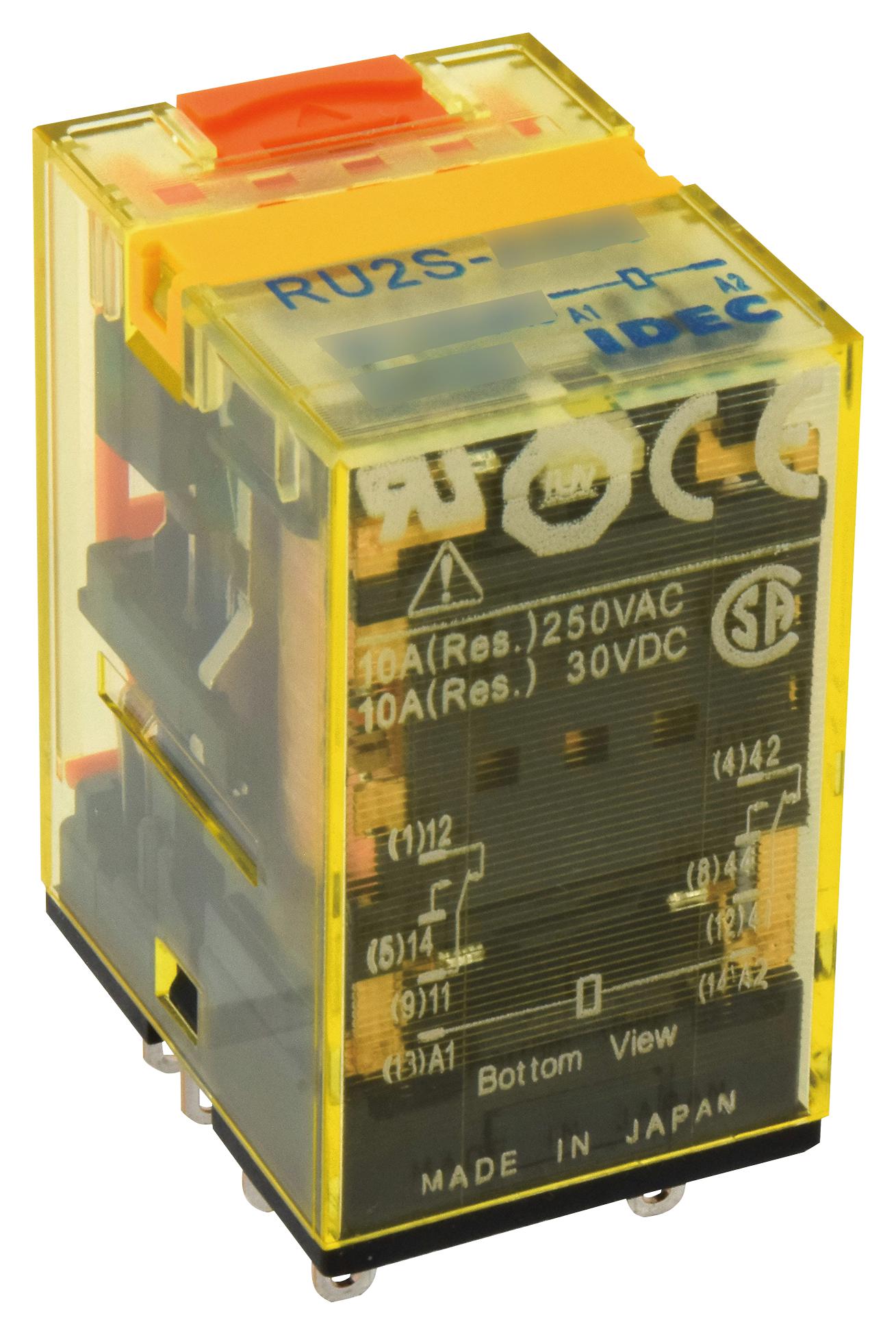 RU2S-A220 POWER RELAY, DPDT, 240VAC, 10A, SOCKET IDEC