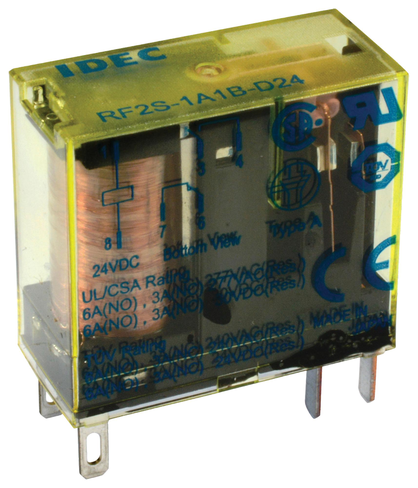 RF2S-1A1B-D24 POWER RELAY, SPST-NO/NC, 24VDC, 6A, SKT IDEC