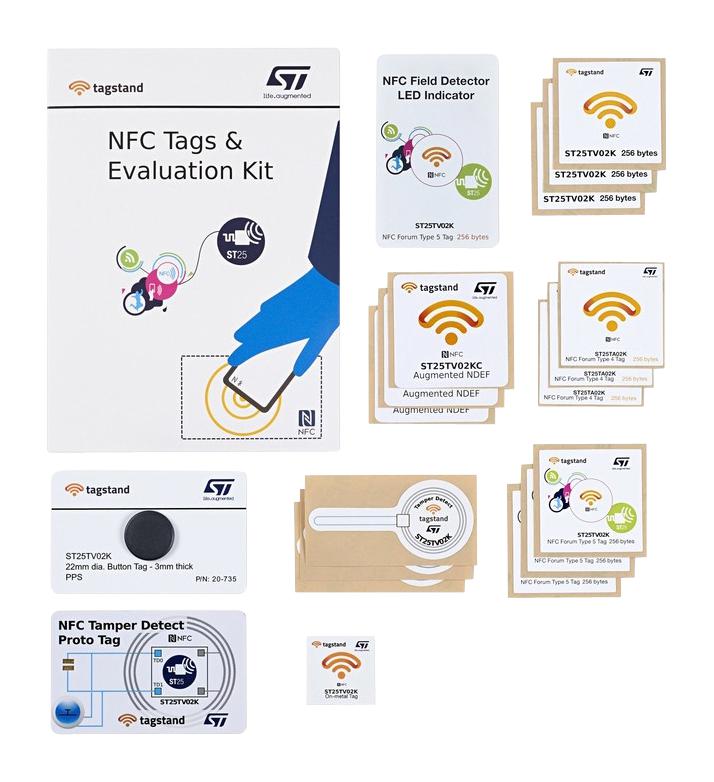 ST25-TAG-BAG-UB READY-TO-USE TAG SET, NFC/RFID EVAL KIT STMICROELECTRONICS