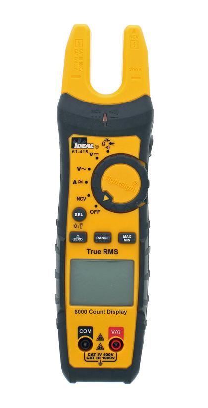 61-415 MULTIMETER, CLAMP, AUTO, TRUE RMS, 200A IDEAL