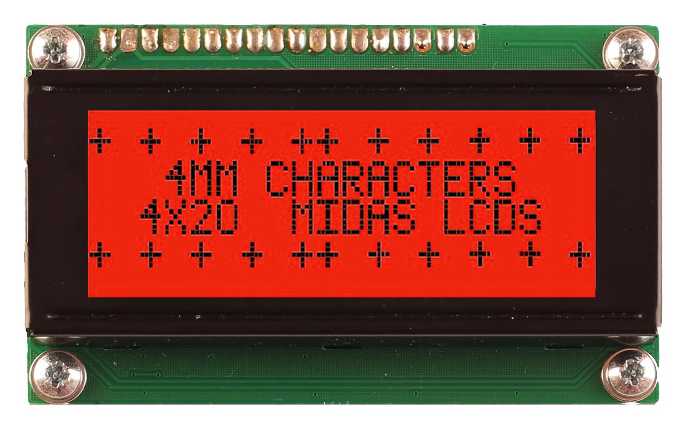 MD42004A6W-FPTLRGB LCD DISPLAY, COB, 20 X 4, FSTN, 5V MIDAS
