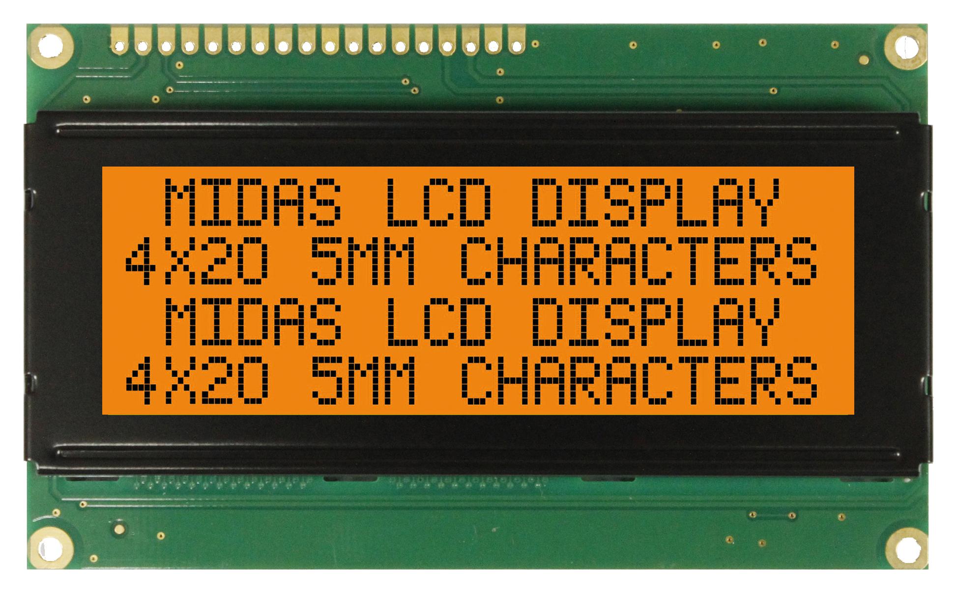 MD42005C6W-FPTLRGB LCD DISPLAY, COB, 20 X 4, FSTN, 5V MIDAS