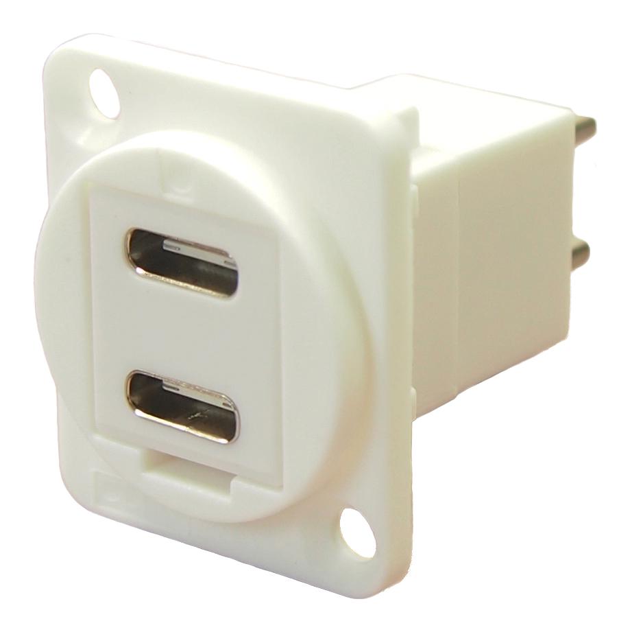 CP30212W DUAL USB ADAPTER, TYPE C RCPT-PLUG CLIFF ELECTRONIC COMPONENTS