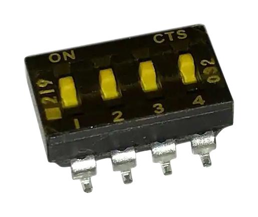 219-4MSTR DIP SWITCH, 0.1A, 50VDC, 4POS, SMD CTS