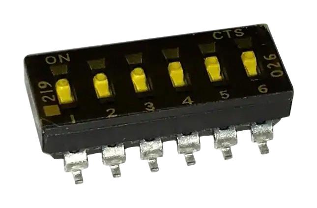 219-6LPST DIP SWITCH, 0.1A, 50VDC, 6POS, SMD CTS