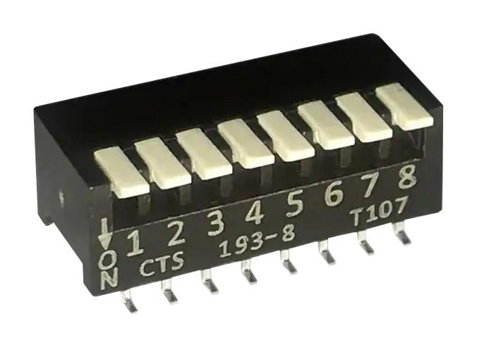 193-8MSR DIP SWITCH, 0.1A, 50VDC, 8POS, SMD CTS