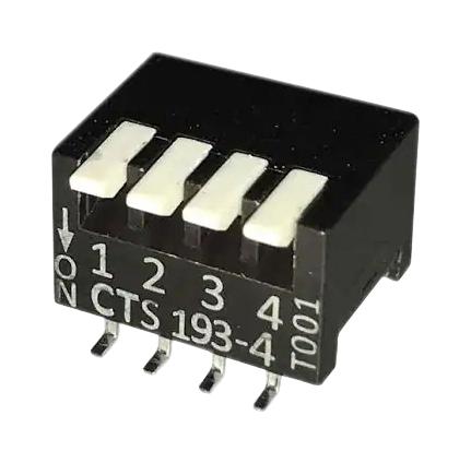 193-4MSR DIP SWITCH, 0.1A, 50VDC, 4POS, SMD CTS