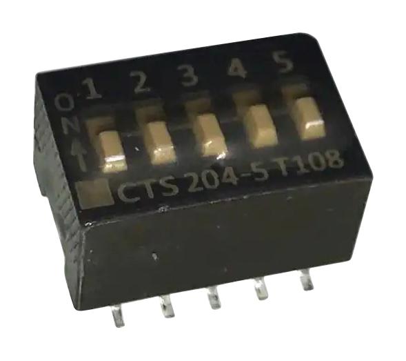 204-5ST DIP SWITCH, 0.1A, 50VDC, 5POS, SMD CTS