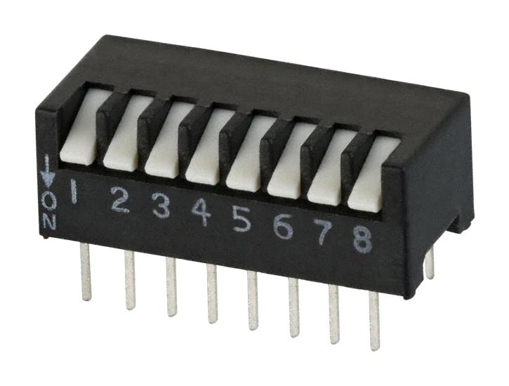 195-8MS DIP SWITCH, 0.1A, 50VDC, 8POS, THT CTS