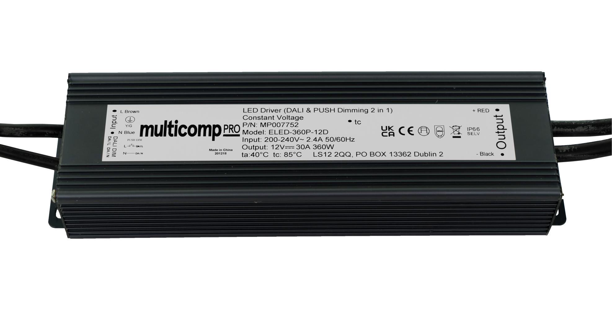 MP007753 LED DRIVER, CONSTANT VOLTAGE, 360W MULTICOMP PRO