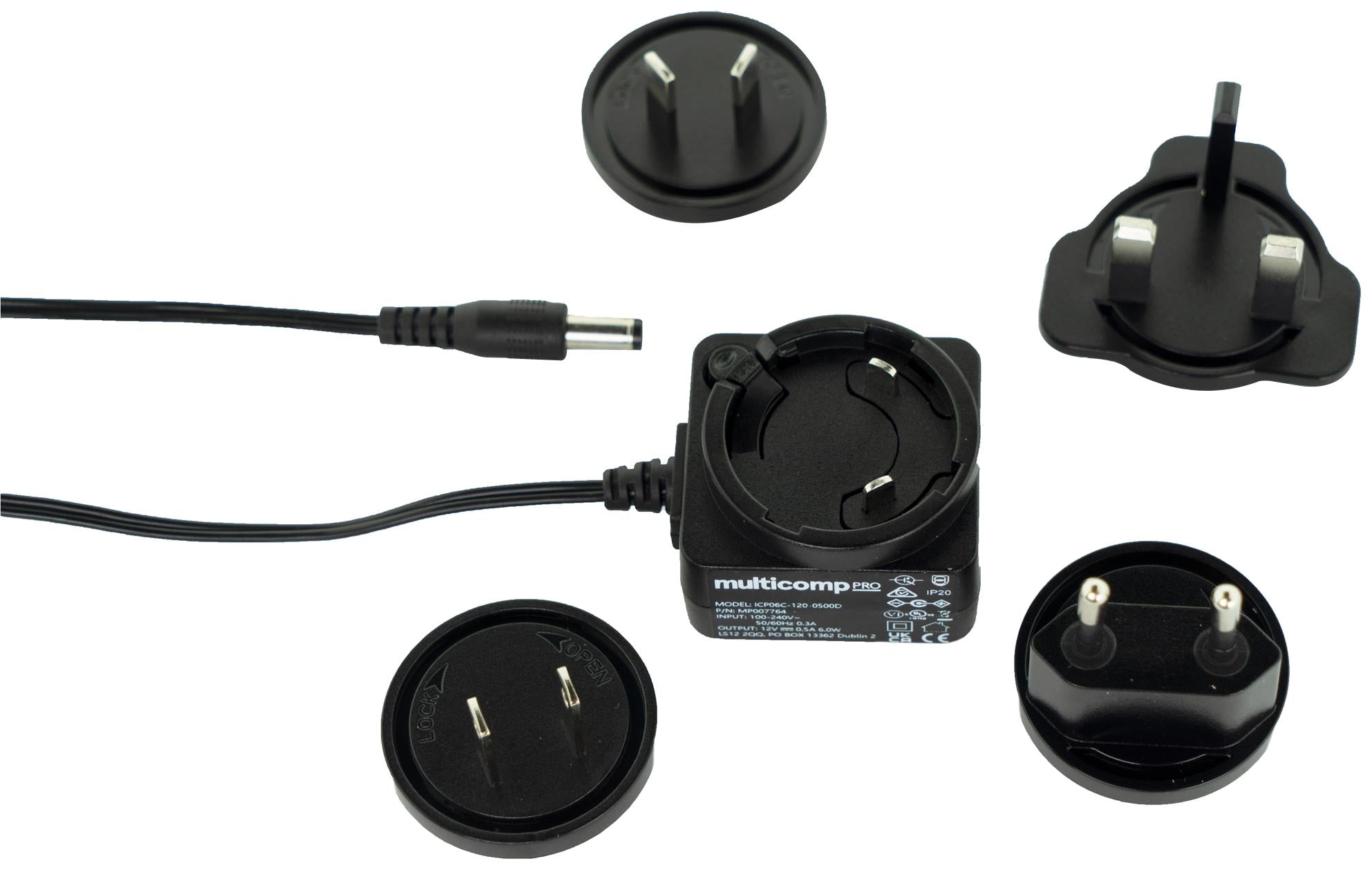 MP007764 ADAPTER, AC-DC, 12V, 0.5A MULTICOMP PRO