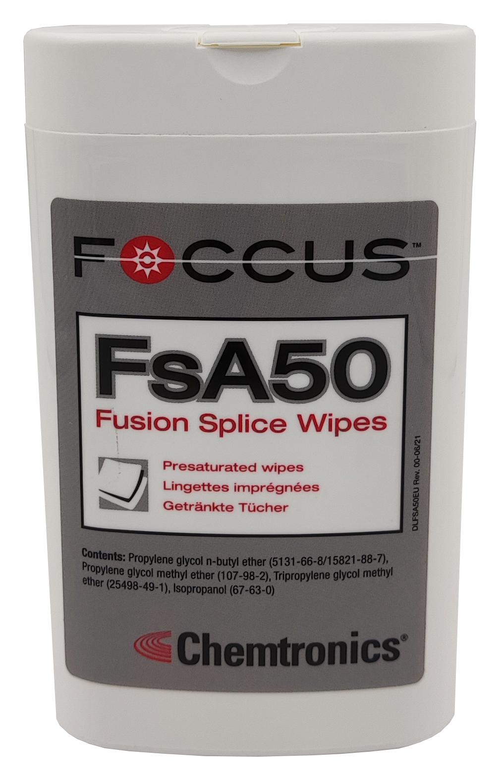 FSA50 FUSION SPLICE WIPE, 3.5 X 4.3, PK50 CHEMTRONICS