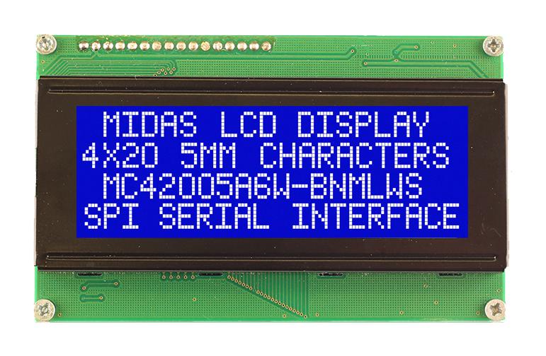 MC42005A6W-BNMLWS-V2 LCD MODULE, 20 X 4, COB, 4.75MM, BSTN MIDAS