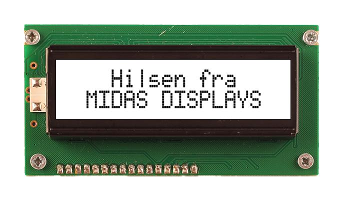 MC21605A6WM-FPTLW-V2 LCD MODULE, 16 X 2, COB, 5.23MM, FSTN MIDAS