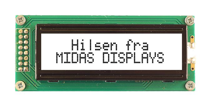 MC21605B6WM-FPTLW-V2 LCD MODULE, 16 X 2, COB, 5.23MM, FSTN MIDAS
