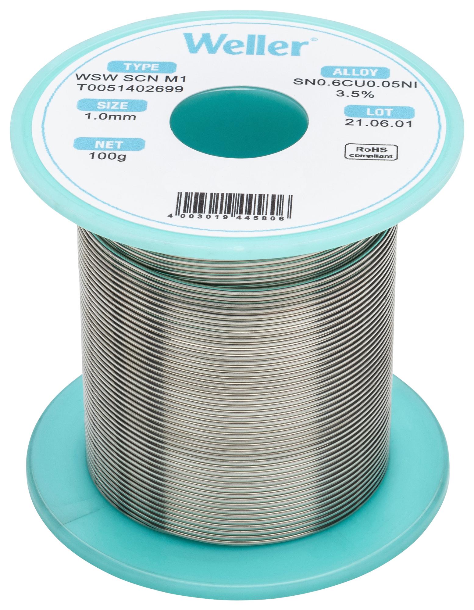 T0051387899 SOLDER, 99.3/0.7, 227 DEG, 1MM, 500G WELLER