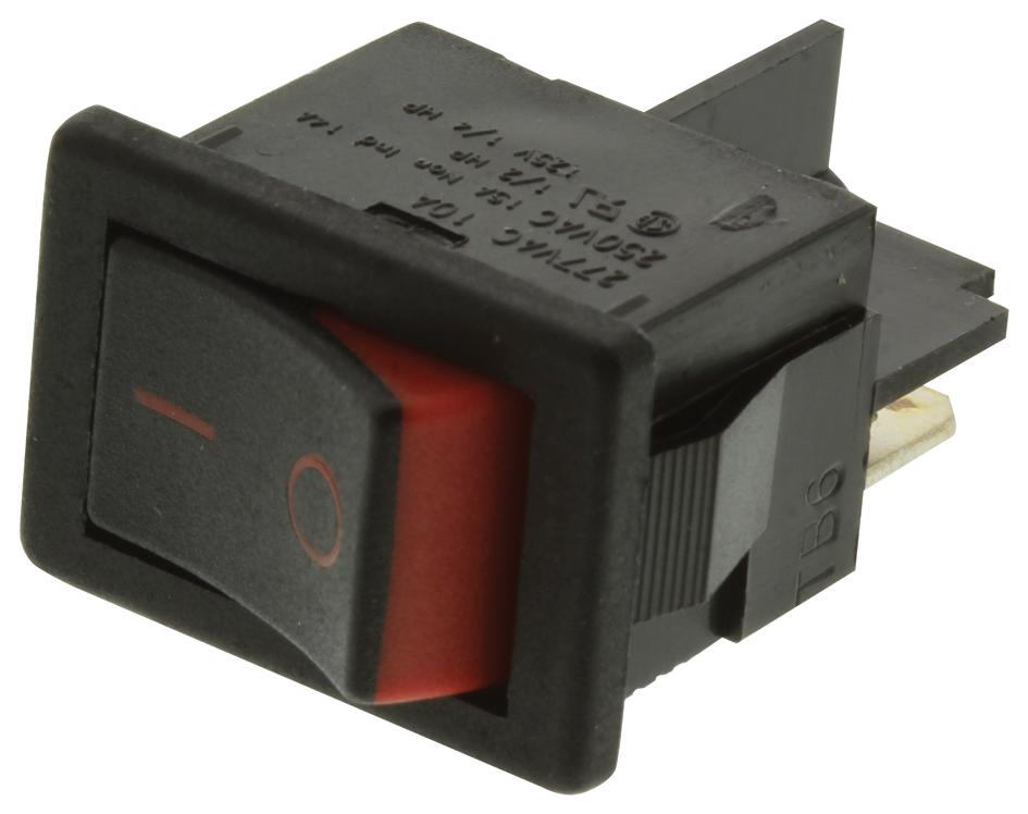 H8500XBAAA ROCKER SWITCH, SPST, BLACK/RED, I/O ARCOLECTRIC (BULGIN LIMITED)