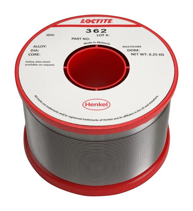 362 60EN 5C 0.9MM R 250G SOLDER WIRE, 60/40, 0.91MM, 250G MULTICORE / LOCTITE