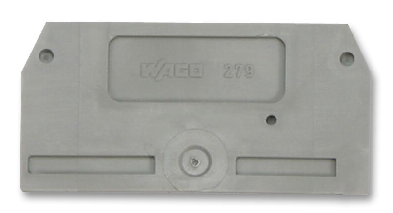 281-328 END PLATE, 4MM, GREY WAGO