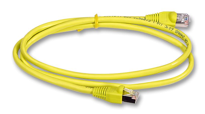 1962-5Y PATCH LEAD, CAT5E, STP, YELLOW, 5M VIDEK