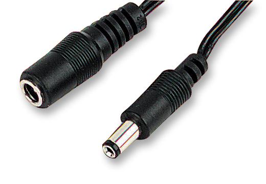 JR8307 1.5M POWER CORD, 2.5MM DC SKT-PLUG, 1.5M, BLK PRO ELEC