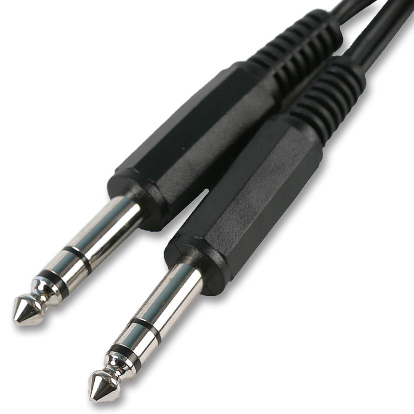 AV02563 LEAD, 6.35MM S JACK PLG-PLG, 2M PRO SIGNAL