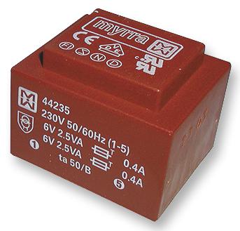 44238 TRANSFORMER, 5VA, 230V, 2 X 15V MYRRA