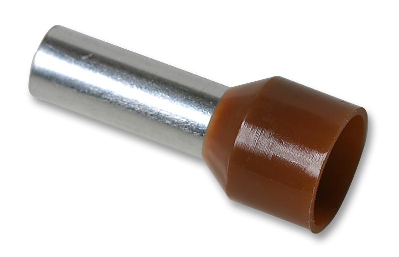 E10-12-BROWN FERRULE, 8AWG, 22MM, NYLON, BROWN, PK100 MULTICOMP PRO