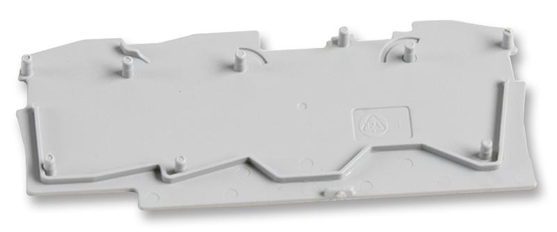 2006-1391 END PLATE, FOR 3 COND TB, GREY WAGO