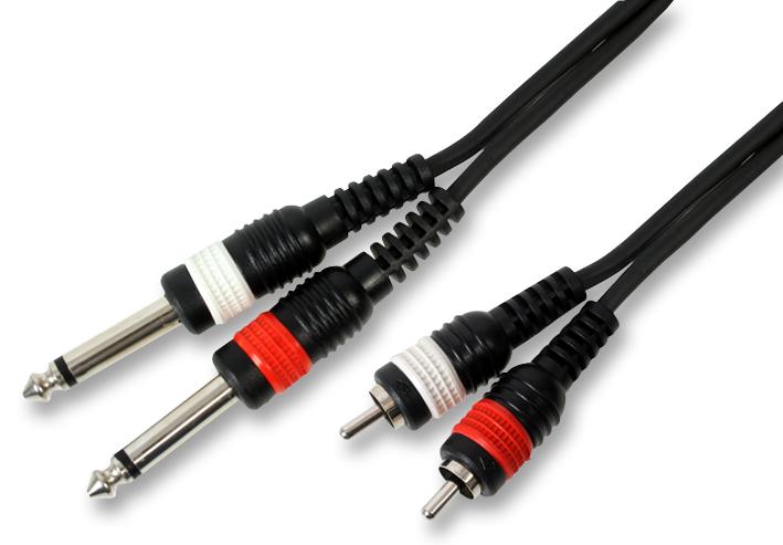 PLS00251 CABLE ASSY, MONO PLUG X 2-RCA PLUG, 1.5M PULSE