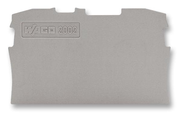 2002-1291 END PLATE, FOR 2 COND TB, GREY WAGO