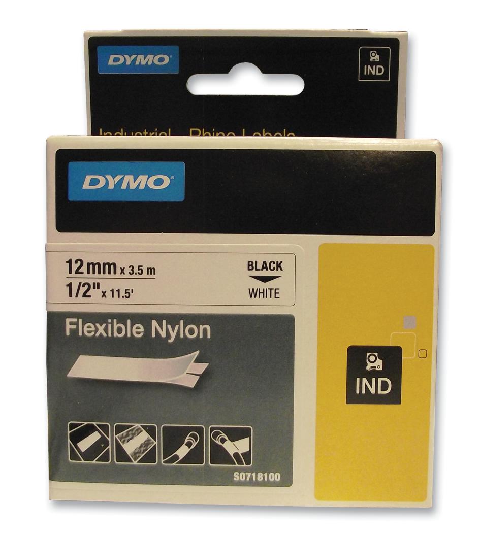 18758-R1 TAPE, NYLON, WHITE, 12MMX3.5M DYMO